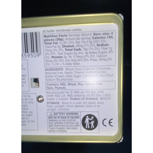 M&S Marks & Spencer Christmas Cookie Tin House LED Light Up Holiday 10" Empty - Picture 14 of 16